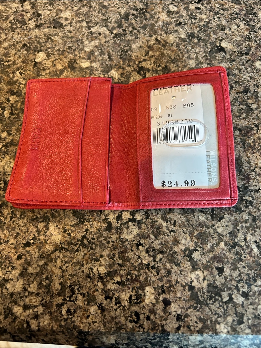 Red Leather Bifold Card Wallet by Wilson’s Leather